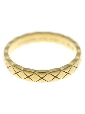 Chanel 18k Yellow Gold Coco Crush Mini Quilted Ring
